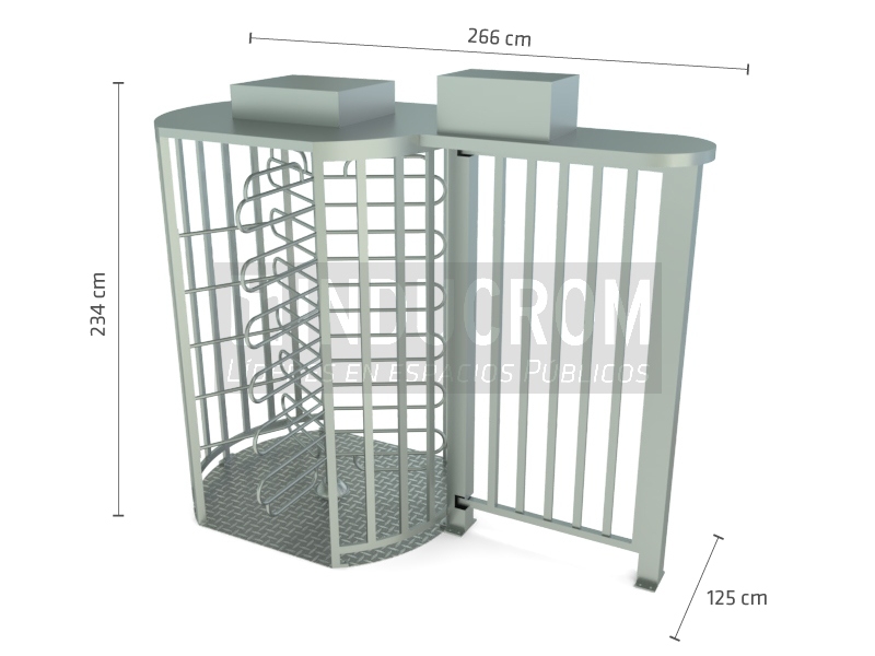 Torniquete Alto 3-A + Puerta Alta Bidireccional Automática