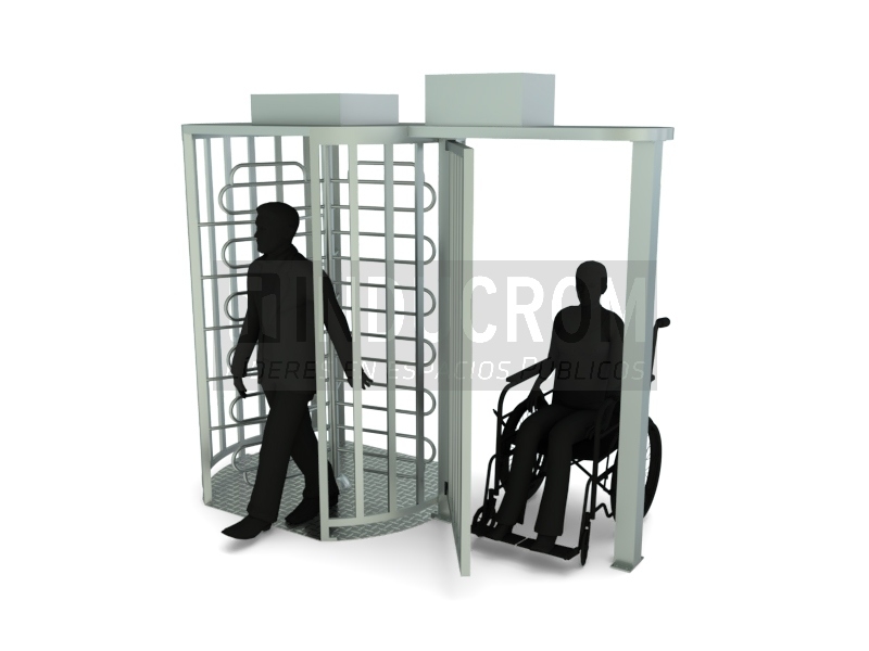 Torniquete Alto 3-A + Puerta Alta Bidireccional Automática Torniquete Alto 3-A + Puerta Alta Bidireccional Automática