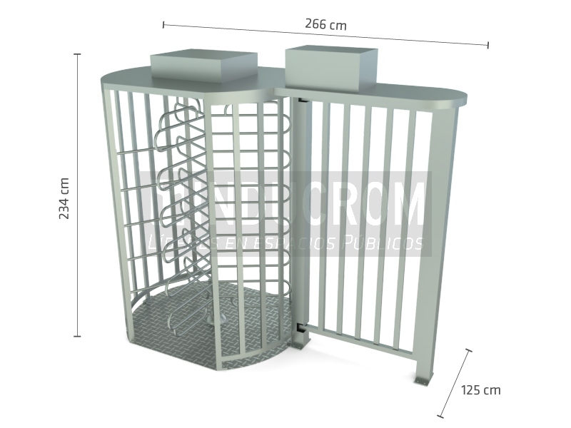 Torniquete Alto 3-A + Puerta Alta Bidireccional Manual Torniquete Alto 3-A + Puerta Alta Bidireccional Manual